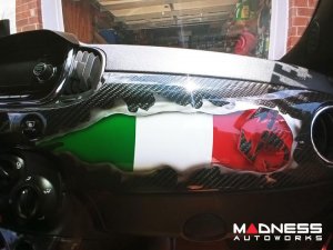 FIAT 500 Custom Dashboard - Carbon Fiber - Italian Flag w/ Black Scorpion 